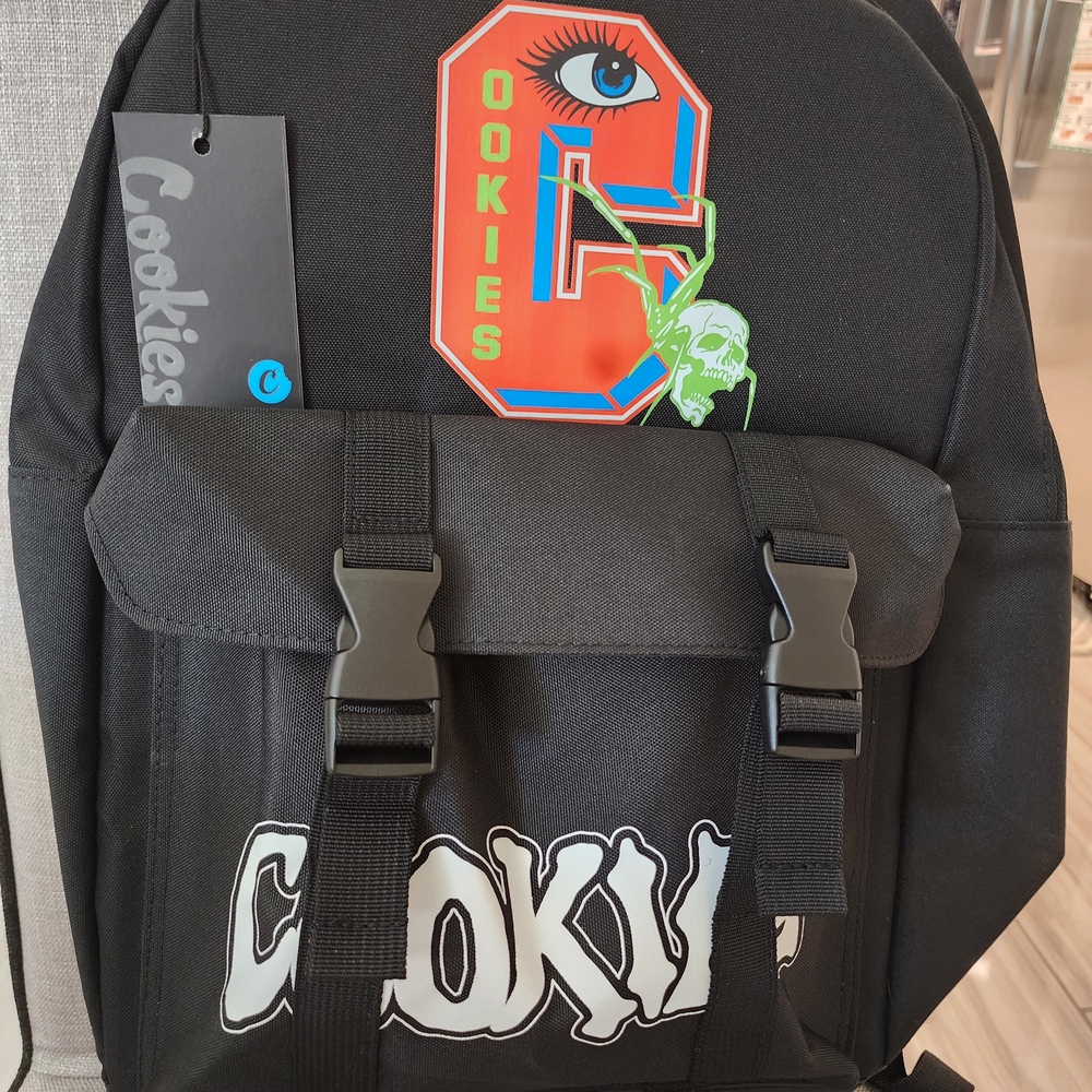 Cookies Black Backpack with Colorful Graphic